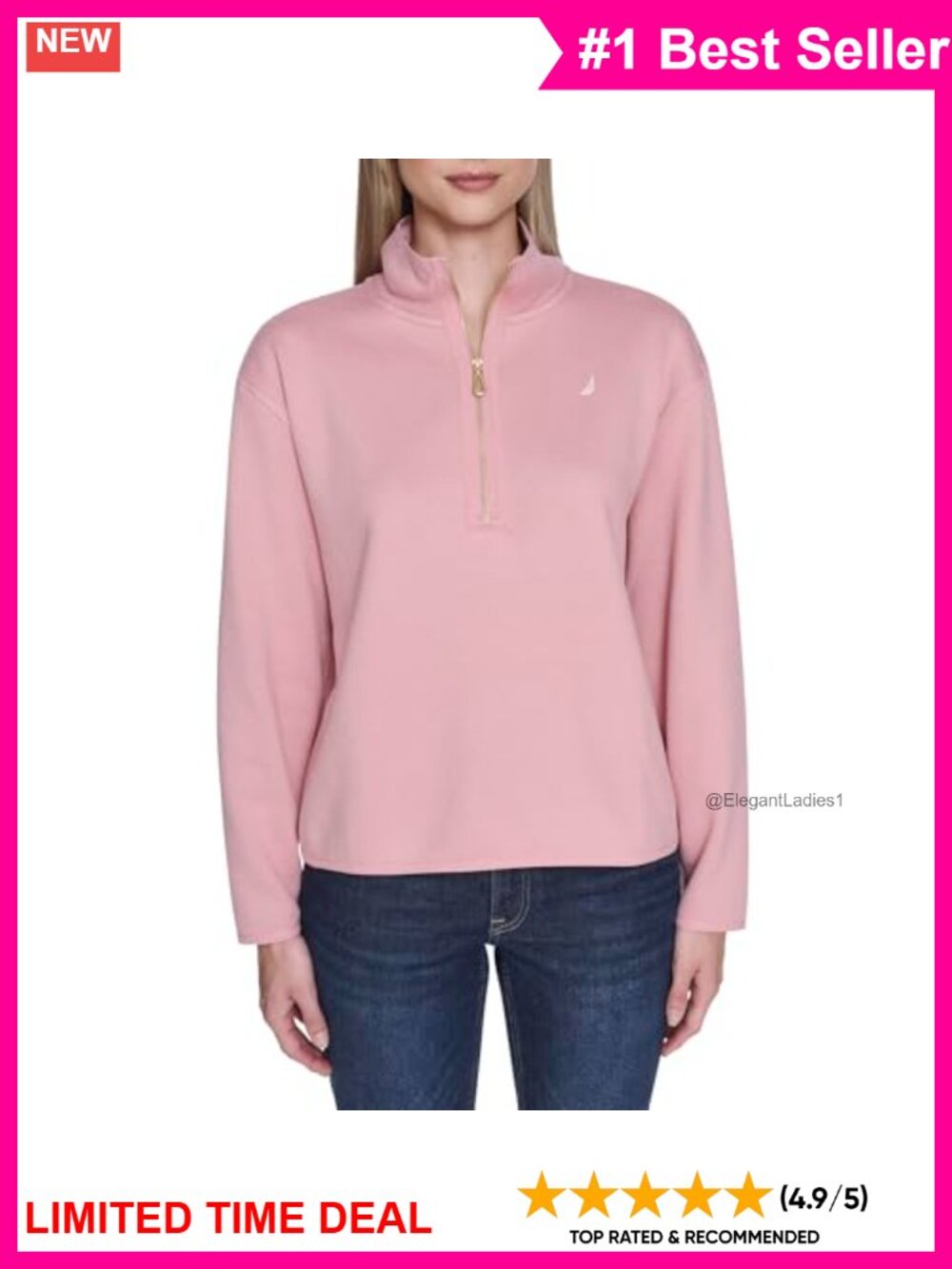 Mockneck Zip Up Fleece Jacket Long Sleeve Pullover Layer